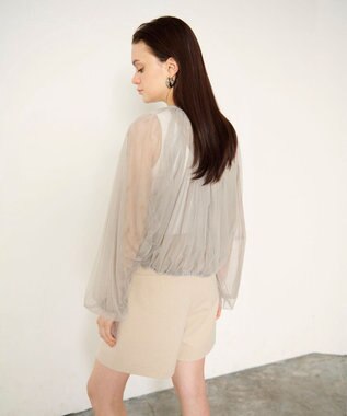 GRACE CONTINENTAL ギャザーチュールブルゾン カーキ