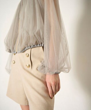 GRACE CONTINENTAL ギャザーチュールブルゾン カーキ
