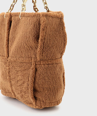 GRACE CONTINENTAL LA フェイクボアバッグ キャメル