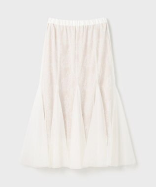 GRACE CONTINENTAL レースレイヤードチュールスカート ホワイト