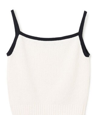 GRACE CONTINENTAL バイカラーニットノースリーブ ホワイト