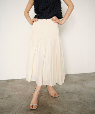 GRACE CONTINENTAL オーガンジープリーツスカート キナリ
