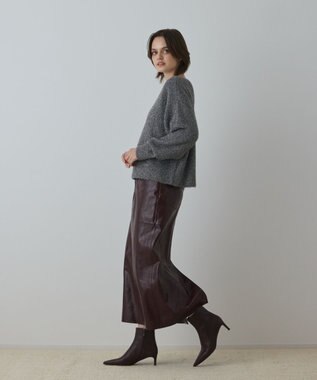 GRACE CONTINENTAL グリッターニットトップ グレー