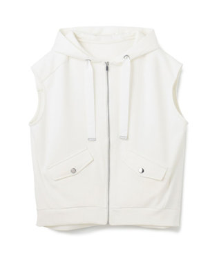 GRACE CONTINENTAL フードノースリーブ トップ ホワイト