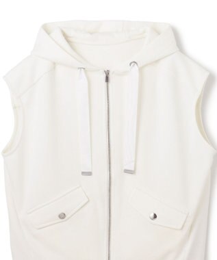 GRACE CONTINENTAL フードノースリーブ トップ ホワイト