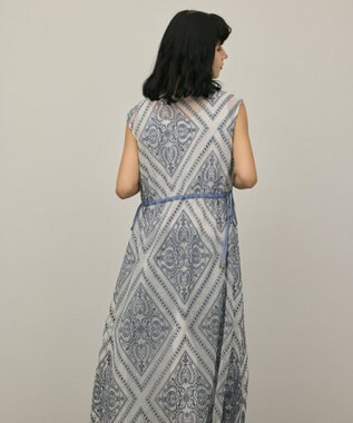 GRACE CONTINENTAL 刺繍ジレワンピース ブルー