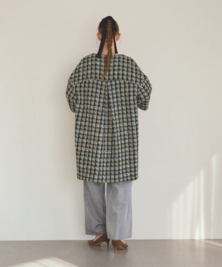 GRACE CONTINENTAL シャイニーツイードコート ネイビー