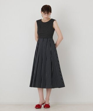 GRACE CONTINENTAL カットソーコンビワンピース ストライプ