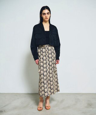 GRACE CONTINENTAL クロップドミリタリージャケット ブラック