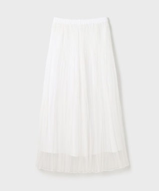 GRACE CONTINENTAL オーガンスパンコールスカート ホワイト
