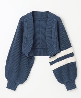 GRACE CONTINENTAL 畦ショートニットカーディガン ネイビー