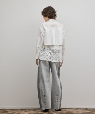 GRACE CONTINENTAL レースティアードシャツ ホワイト