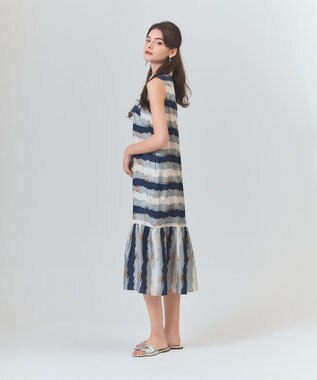 GRACE CONTINENTAL ロープボーダーワンピース ネイビー
