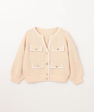 GRACE CONTINENTAL バイカラールーズニットカーディガン ベージュ