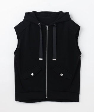 GRACE CONTINENTAL フードノースリーブ トップ ブラック