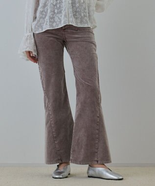 GRACE CONTINENTAL コーデュロイフレアパンツ ボルドー
