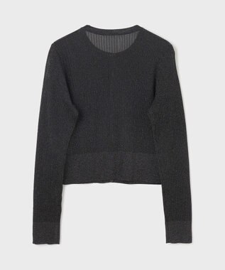 GRACE CONTINENTAL ラメリブシアーニットカーディガン ブラック