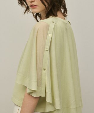 GRACE CONTINENTAL シアーケープニットカーディガン ライトグリーン