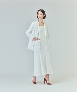 GRACE CONTINENTAL リネンタッチロングドレス ホワイト