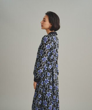 GRACE CONTINENTAL レース刺繍タックワンピース ブラック