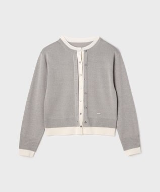 GRACE CONTINENTAL レイヤード風ニットカーディガン グレー