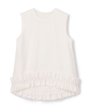 GRACE CONTINENTAL ヘムフリルカットトップ ホワイト