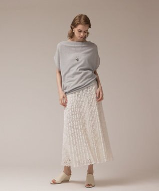 GRACE CONTINENTAL ラメドレープカットトップ シルバー