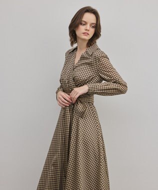 GRACE CONTINENTAL カシュクールバルーンワンピース ブラウン