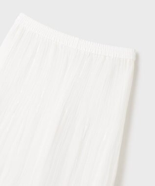 GRACE CONTINENTAL オーガンスパンコールスカート ホワイト