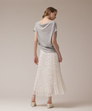 GRACE CONTINENTAL ラメドレープカットトップ シルバー