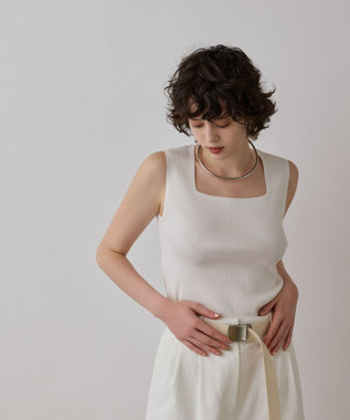 GRACE CONTINENTAL ブライトニットノースリーブ ホワイト