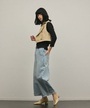 GRACE CONTINENTAL クロップトバレルパンツ サックス