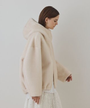 GRACE CONTINENTAL フェイクミンクフードジャケット キナリ