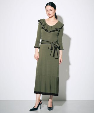 ラッフルトリミングニットワンピース Grace Continental Grace Continental グレースコンチネンタル 通販 ラッフルトリミングニットワンピース Grace Continental Grace Continental グレースコンチネンタル 通販