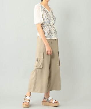 極美品✨グレースコンチネンタル 現行 カーゴパンツ リボン キャメル 2024 GRACE CONTINENTAL - 未使用 24AW GRACE CONTINENTAL グレース