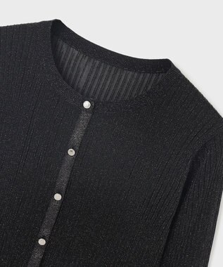 GRACE CONTINENTAL ラメリブシアーニットカーディガン ブラック