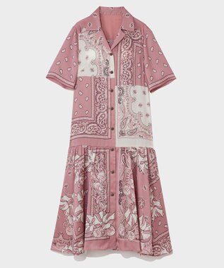 GRACE CONTINENTAL バンダナプリントシャツドレス ピンク