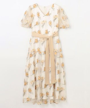 GRACE CONTINENTAL レトロフラワー刺繍ワンピース キナリ