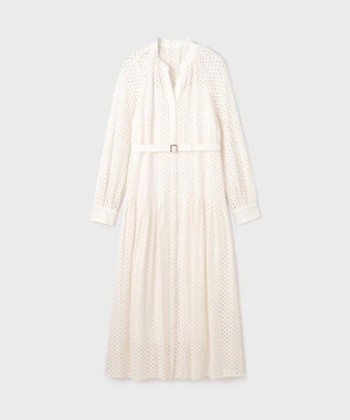 GRACE CONTINENTAL メッシュレースカフタンワンピース ホワイト
