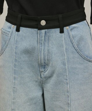 GRACE CONTINENTAL クロップトバレルパンツ サックス