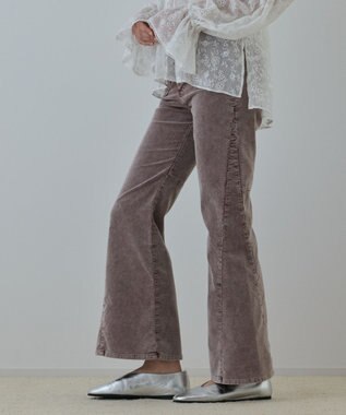 GRACE CONTINENTAL コーデュロイフレアパンツ ボルドー