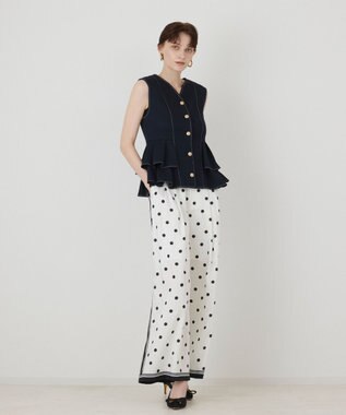 GRACE CONTINENTAL ドットツイルパンツ キナリ