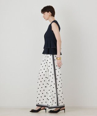 GRACE CONTINENTAL ドットツイルパンツ キナリ