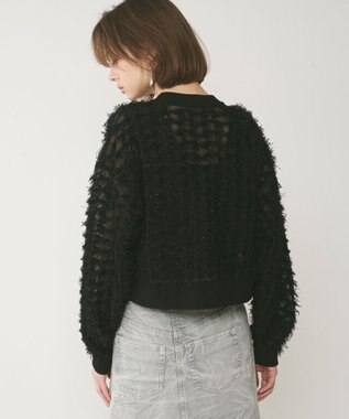 GRACE CONTINENTAL フリンジニットzipカーディガン ブラック