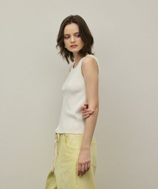 GRACE CONTINENTAL リブニットタンクトップ ホワイト