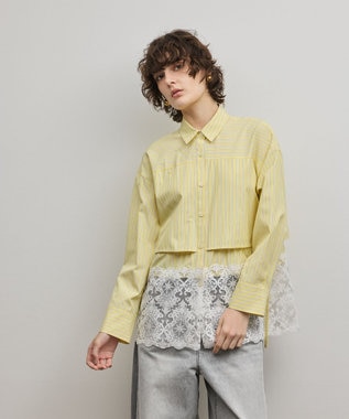 GRACE CONTINENTAL レースティアードシャツ