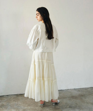 GRACE CONTINENTAL ギャザーレースロングスカート キナリ