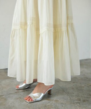 GRACE CONTINENTAL ギャザーレースロングスカート キナリ