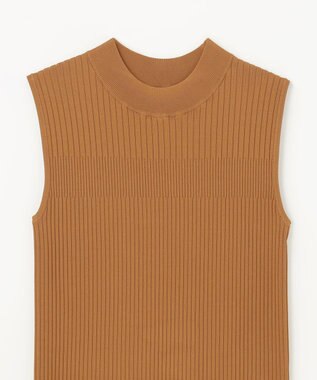 GRACE CONTINENTAL ハイネックリブニットトップ ブラウン