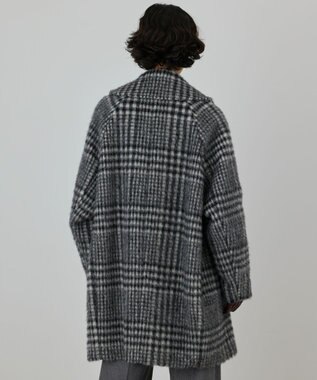 GRACE CONTINENTAL シャギーチェックコート グレー